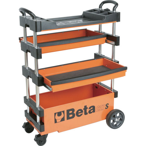 ベータ　折りたたみ式ツールトロリー　Ｃ２７Ｓ　オレンジ＿