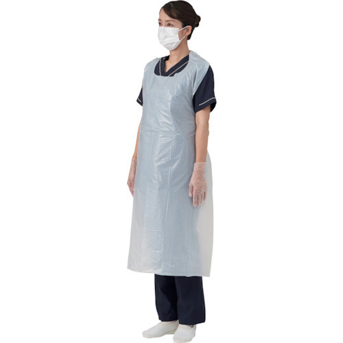 竹虎　ビニールエプロンＰ　ホワイト　１００枚入＿