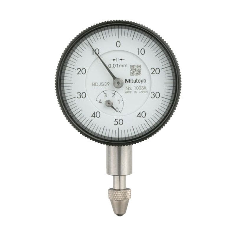 ミツトヨ　小形ダイヤルゲージ（耳金付裏ぶたタイプ）　測定範囲０～４ｍｍ　最小表示０．０１ｍｍ　目盛仕＿