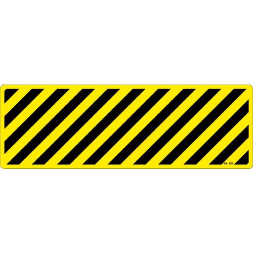 緑十字　路面標示ステッカー　黄／黒（トラ柄）　路面－６０５Ｄ　２００×６００ｍｍ　滑り止めタイプ＿