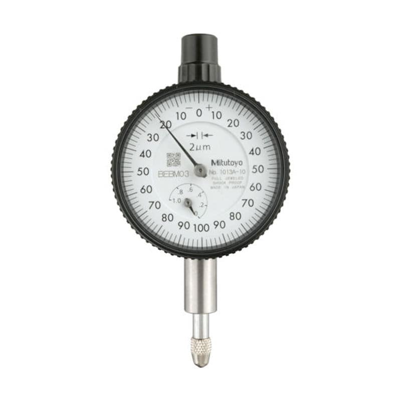 ミツトヨ　小形ダイヤルゲージ（耳金付裏ぶたタイプ）　測定範囲０～１ｍｍ　最小表示０．００２ｍｍ　目盛＿