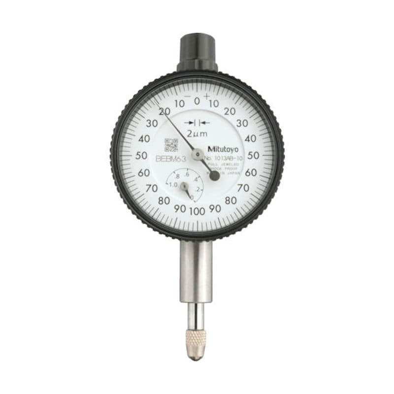 ミツトヨ　小形ダイヤルゲージ（平裏ぶたタイプ）　測定範囲０～１ｍｍ　最小表示０．００２ｍｍ　目盛仕様＿