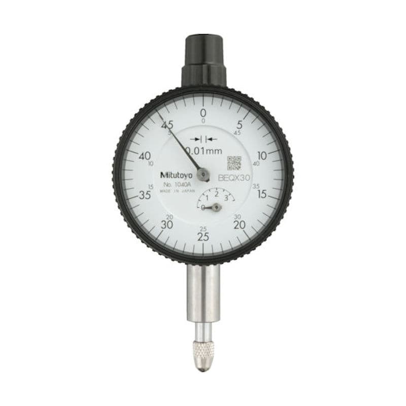 ミツトヨ　小形ダイヤルゲージ（耳金付裏ぶたタイプ）　測定範囲０～３．５ｍｍ　最小表示０．０１ｍｍ　目＿