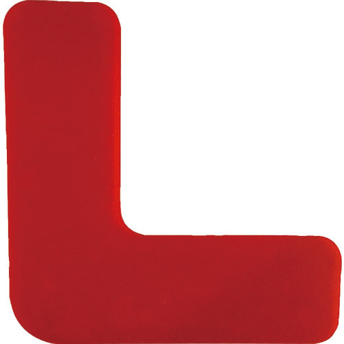 セーフラン　高耐久５Ｓフロア表示ステッカー　Ｌ型　１０枚セット　１５０×１５０ｍｍ　赤＿