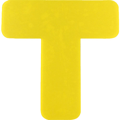 セーフラン　高耐久５Ｓフロア表示ステッカー　Ｔ型　１０枚セット　１５０ｘ１５０ｍｍ　黄＿