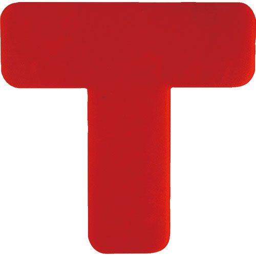 セーフラン　高耐久５Ｓフロア表示ステッカー　Ｔ型　１０枚セット　１５０×１５０ｍｍ　赤＿