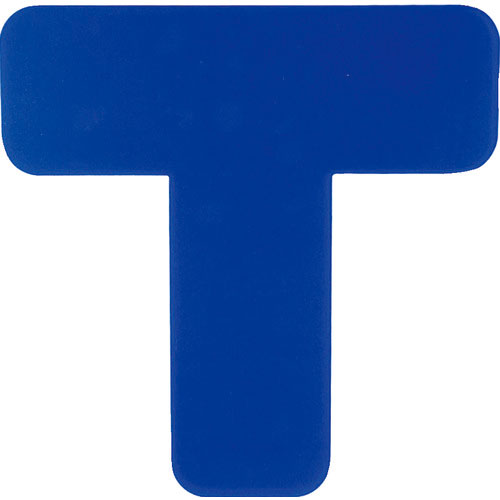 セーフラン　高耐久５Ｓフロア表示ステッカー　Ｔ型　１０枚セット　１５０×１５０ｍｍ　青＿