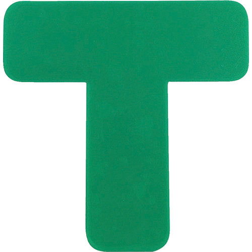 セーフラン　高耐久５Ｓフロア表示ステッカー　Ｔ型　１０枚セット　１５０×１５０ｍｍ　緑＿