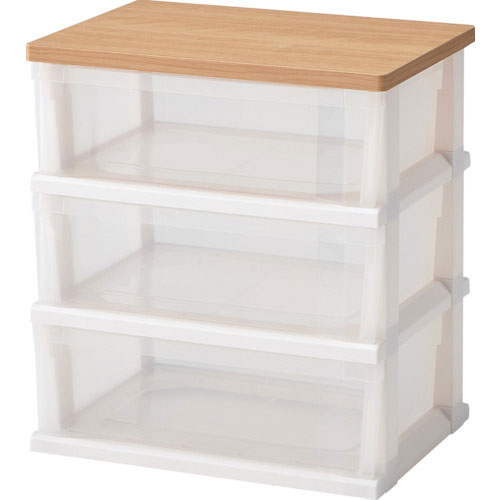 ＴＥＮＭＡ　木製天板ストッカー５５０　組立式　３段＿