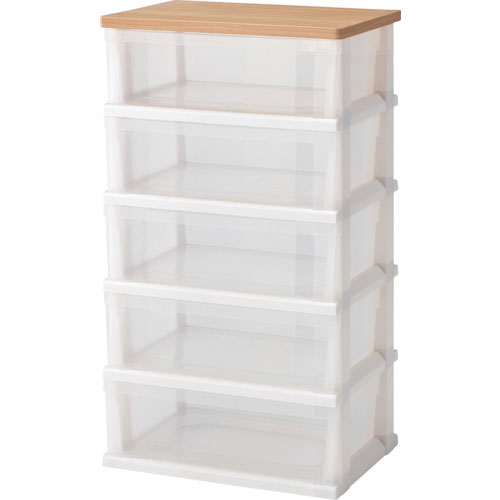 ＴＥＮＭＡ　木製天板ストッカー５５０　組立式　５段＿