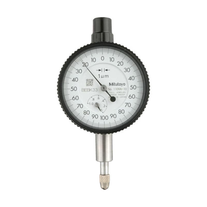 ミツトヨ　小形ダイヤルゲージ（耳金付裏ぶたタイプ）　測定範囲０～１ｍｍ　最小表示０．００１ｍｍ　目盛＿