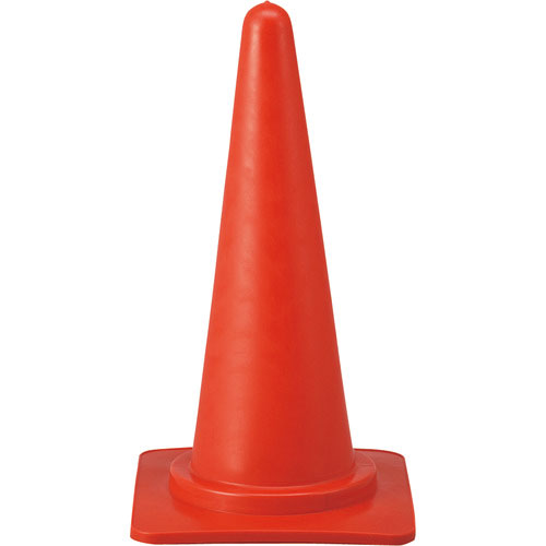 緑十字　カラーコーン　赤　高さ７００ｍｍ　ＲＣ－１Ｒ　ベース３８５ｍｍ角　ポリエチレン製＿