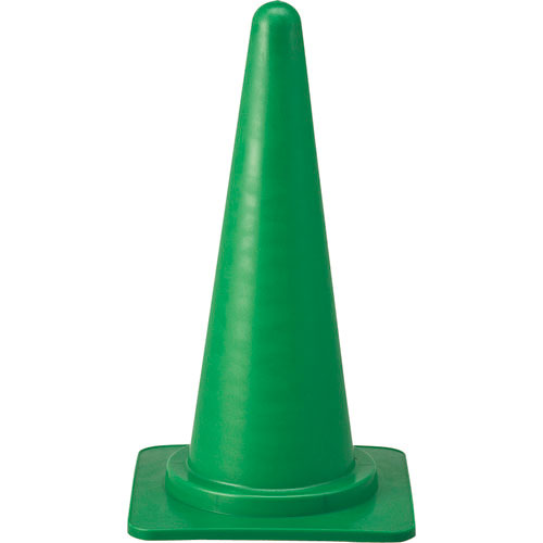 緑十字　カラーコーン　緑　高さ７００ｍｍ　ＲＣ－１Ｇ　ベース３８５ｍｍ角　ポリエチレン製＿
