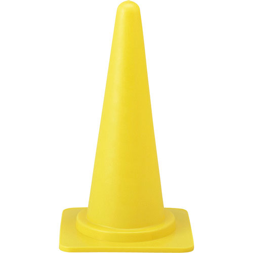 緑十字　カラーコーン　黄　高さ７００ｍｍ　ＲＣ－１Ｙ　ベース３８５ｍｍ角　ポリエチレン製＿