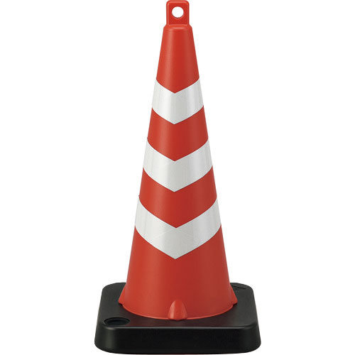 緑十字　カラーコーン（注水式ウエイトタイプ）　赤／白反射シート　ガードコーン－ＲＨ　高さ７５７ｍｍ＿