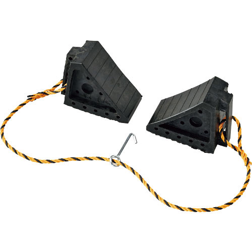 緑十字　タイヤストッパー　乗用車用（２ｔ車迄）　２個１組　タイヤストッパー２　Ｈ１４５×Ｗ１００×Ｄ＿