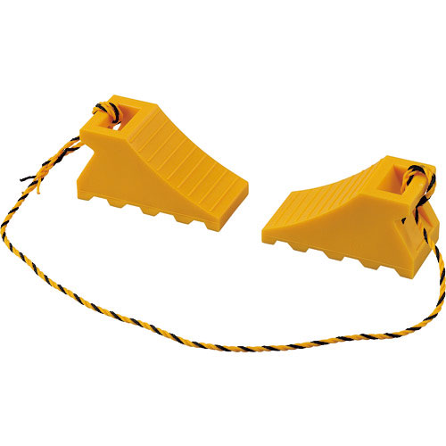 緑十字　タイヤストッパー（輪止め）　大型車用（１０ｔ車迄）　黄　タイヤストッパー５Ｙ　２個組（トラ柄＿