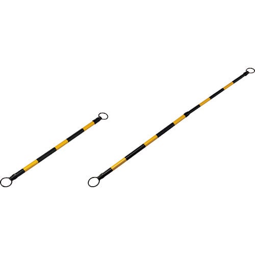 緑十字　トラ柄コーンバー（伸縮タイプ）　黄反射／黒　スライドバーＴＲ　４０．５（３５）ｍｍΦ×１．３＿