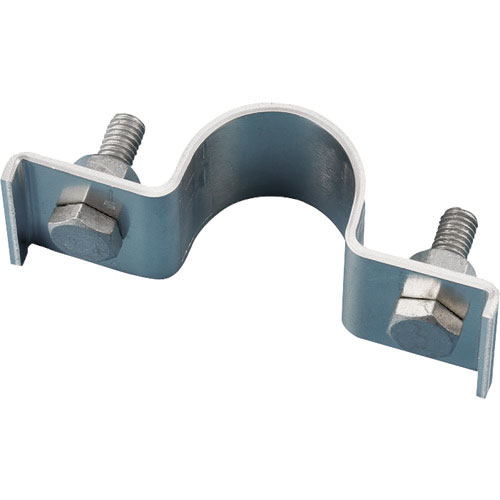 緑十字　平リブ用取付金具　丸型ポール／片面表示用　金具３８１Ｕ－Ｓ　適合ポール径：３８．１ｍｍΦ　ア＿