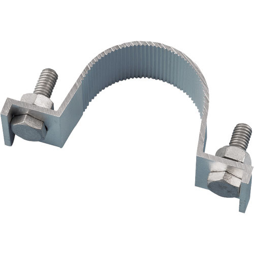 緑十字　平リブ用取付金具　丸型ポール／片面表示用　金具６０５Ｕ－Ｓ　適合ポール径：６０．５ｍｍΦ　ア＿