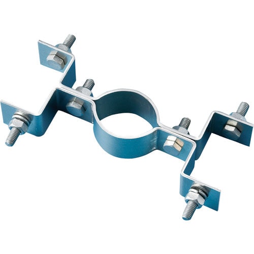 緑十字　平リブ用取付金具　丸型ポール／両面表示用　金具６０５Ｕ－Ｗ　適合ポール径：６０．５ｍｍΦ　ア＿