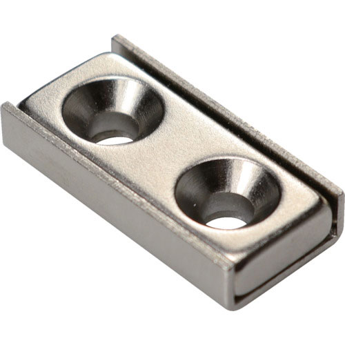 マグエバー　ネオジム磁石　角型　キャップ付　皿穴２つ　ＮＣＣ－３０Ｌ　超強力　皿ねじ穴付　Ｍ４＿