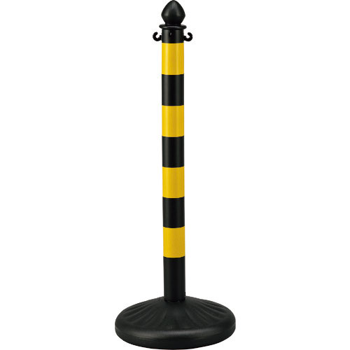 緑十字　チェーンスタンド　ポール：黄反射／黒　ベース：黒　ＰＳＷ－ＨＴＲ　高さ：９８５ｍｍ　注水ベー＿