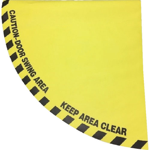 セーフラン　ドア用路面標識ステッカー　半径９００ｍｍの４分の１円扇形　黄＿