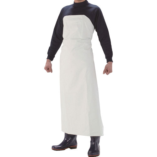 カジメイク　１９０２　ジャスト胸付前掛　白　Ｌ＿