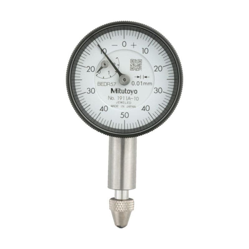 ミツトヨ　小形ダイヤルゲージ（耳金付裏ぶたタイプ）　測定範囲０～２．５ｍｍ　最小表示０．０１ｍｍ　目＿