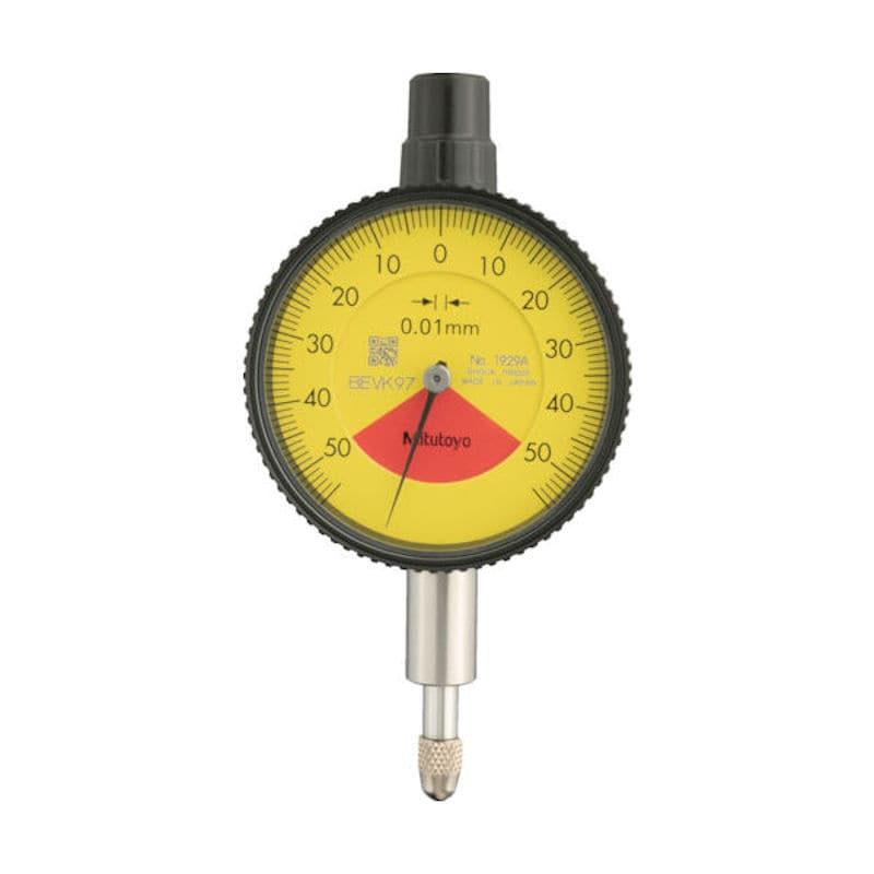 ミツトヨ　小形ダイヤルゲージ（１回転未満・耳金付裏ぶたタイプ）　測定範囲０～１ｍｍ　最小表示０．０１＿