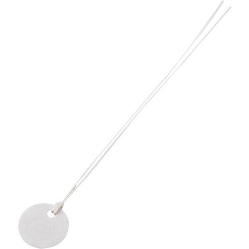 緑十字　ファイバー製丸札（無地札）　白　ファイバー丸札－２０　２０ｍｍΦ　１００枚組　ヒモ付＿