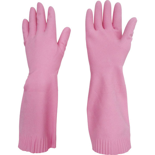 トワロン　天然ゴム手袋　トワローブ天然ゴムあつ手　ピンク　Ｍ＿