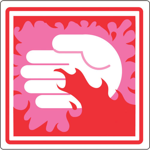 緑十字　ＰＬ警告ステッカー　高温危険　ＰＬ－１６（中）　５０×５０ｍｍ　１０枚組＿