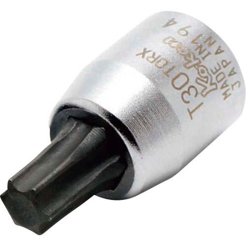 コーケン　１／４”（６．３５ｍｍ）ＳＱ．　トルクスビットソケット全長２３ｍｍＴ３０＿
