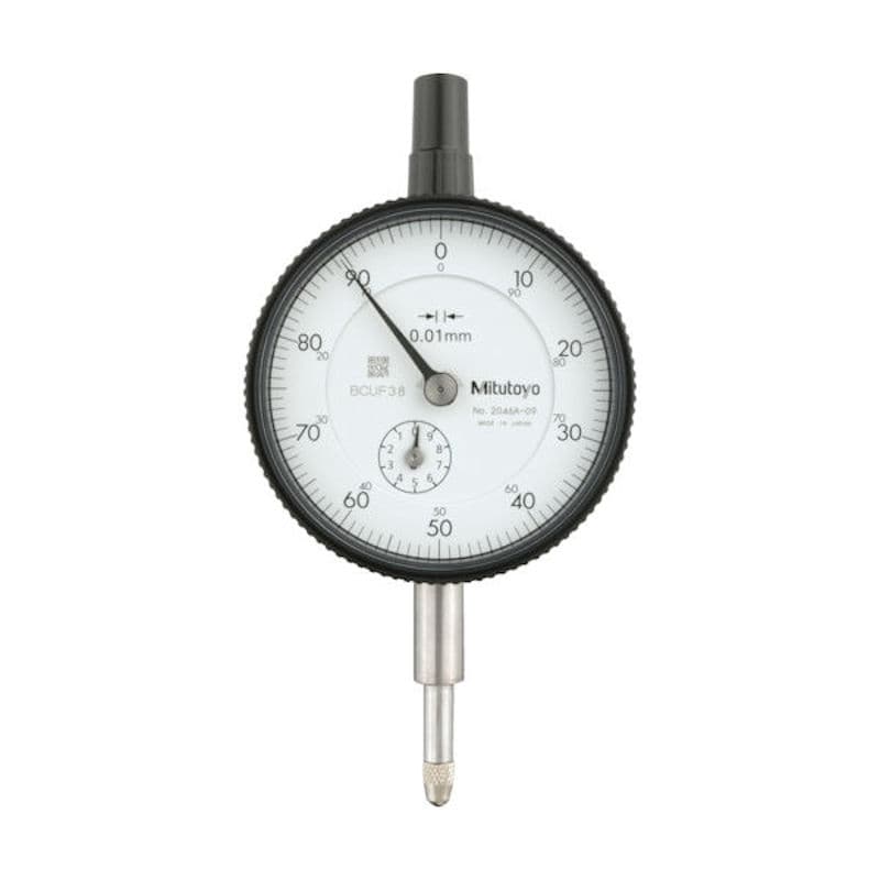 ミツトヨ　標準形ダイヤルゲージ（耳金付裏ぶたタイプ）　測定範囲０～１０ｍｍ　最小表示０．０１ｍｍ　目＿