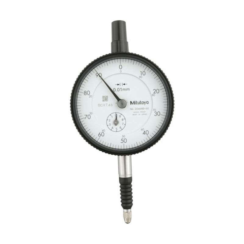 ミツトヨ　標準形ダイヤルゲージ（平裏ぶた・防水タイプ）　測定範囲０～１０ｍｍ　最小表示０．０１ｍｍ　＿