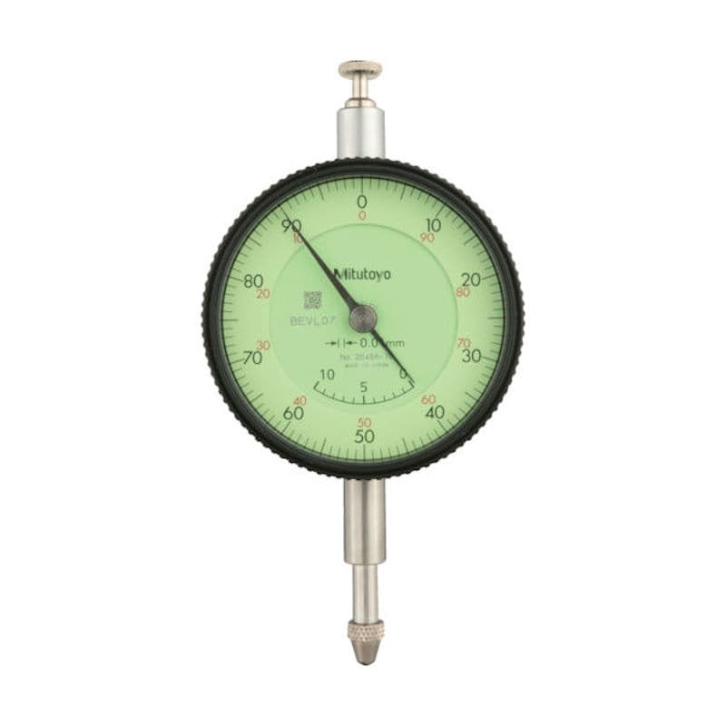 ミツトヨ　標準形ダイヤルゲージ（耳金付裏ぶたタイプ・指針調整式）　測定範囲０～１０ｍｍ　最小表示０．＿