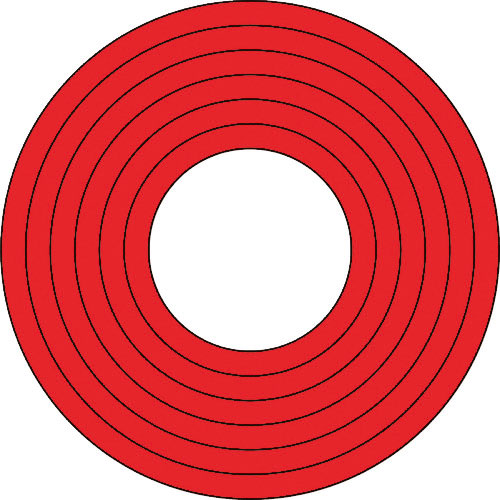 緑十字　マーキング用ステッカー（ゲージマーカーステッカー）　赤　マーキング－１００Ｒ　内径４０－９０＿