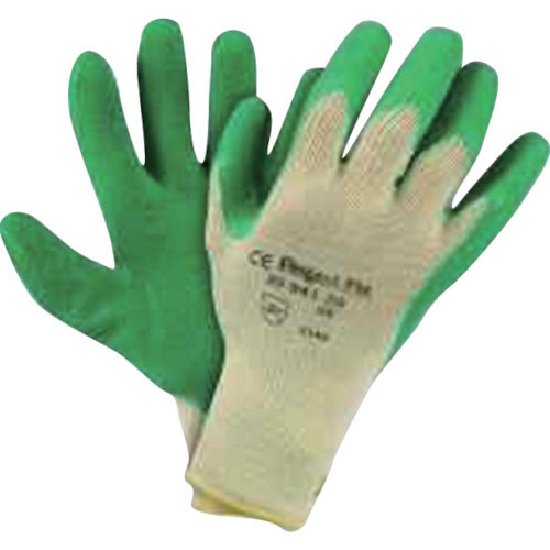 ハネウェル　天然ゴム背抜き手袋　デックスグリップ　クリーム×緑　サイズ１０（ＸＬ）＿