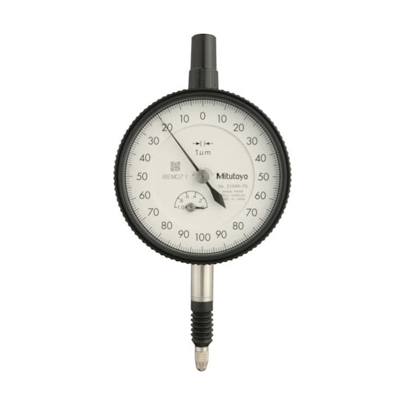 ミツトヨ　標準形ダイヤルゲージ（耳金付裏ぶた・防水タイプ）　測定範囲０～１ｍｍ　最小表示０．００１ｍ＿
