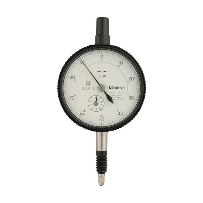 ミツトヨ　標準形ダイヤルゲージ（耳金付裏ぶた・防水タイプ）　測定範囲０～１ｍｍ　最小表示０．００１ｍ＿
