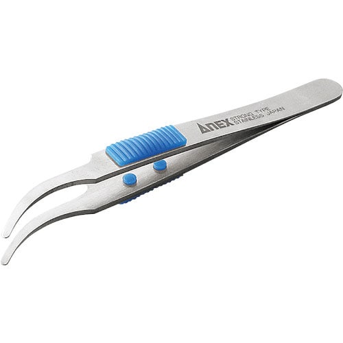 アネックス　ラバーグリップ付ステンレスピンセット先丸鷲型１２０ｍ＿