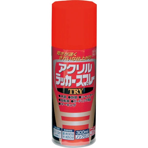 ニッぺ　アクリルラッカースプレーＴＲＹ　３００ｍｌ　レッド　２２２Ｔ００７－３００＿
