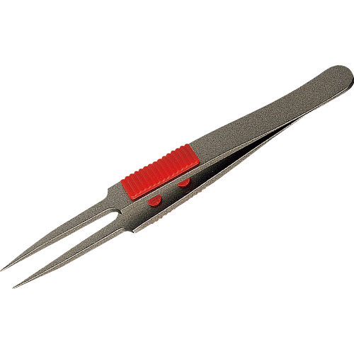 アネックス　ラバーグリップ付ステンレスピンセット極細鋭型１１５ｍｍフッ素加工＿