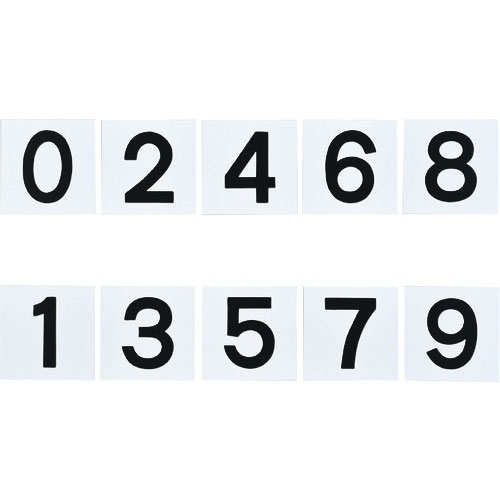 緑十字　差し込み式数字札（両面連番セット）　０～９　５枚組　ＫＳ－Ａ札（２）黒　１５０×１５０ｍｍ＿