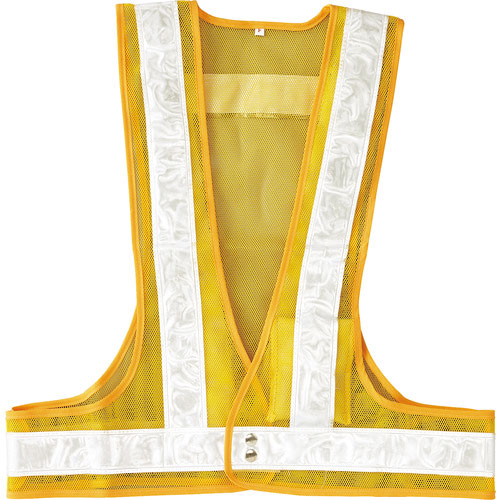緑十字　ＬＥＤ安全ベスト　黄メッシュ地／赤ＬＥＤ／白反射　ＬＥＤベスト－ＹＷ－Ｒ　フリーサイズ＿