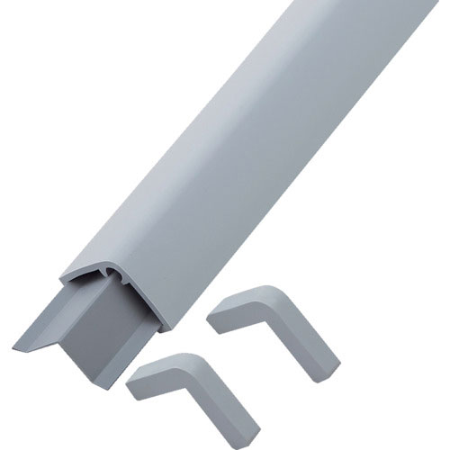 緑十字　コーナー用ガードパッド　グレー　ＧＰＳ－ＧＬ　６５×６５×１０００ｍｍ　ビス６個付＿