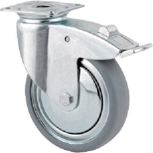 テンテキャスター　プレート式キャスター“ＡＧＩＬＡ”（タイヤ痕レスタイプ）　φ１２５　自在式（トータ＿