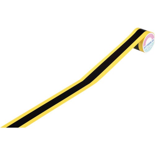 緑十字　トラ柄テープ（巻き付けタイプ）　黄／黒　ＴＲ１－Ｂ　４５ｍｍ幅×１０ｍ　ビニール製＿